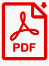 A red pdf file with scissors on it.